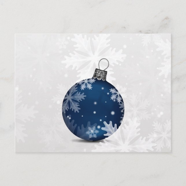 Weihnachtskarten aus Silber-Marineblau Feiertagspostkarte (Vorderseite)