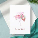 Weihnachtskarten außer Foto Florida Beach Dankeskarte<br><div class="desc">Die Weihnachtskarte für den Strand von Florida, die nicht Foto ist, ist mit einem rosa Flamingo in Aquarellfarbe mit Kranz und Bogen in tropischen Pinkmas-Tönen auf einem knusprigen, weißen Hintergrund ausgestattet. Die Worte "wärmste Wünsche" sind Set in einer modernen Schriftzeichen-Typografie. Das Innere ist leer für Ihren persönlichen Gruß. Personalisieren Sie...</div>