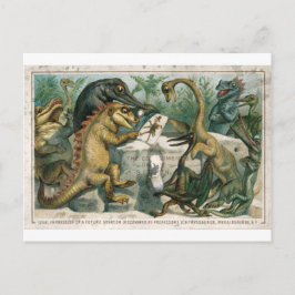 Weihnachtskarten-Dinosaurier studieren antike Mens Postkarte