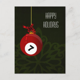 Weihnachtskarten für Billardspieler Feiertagspostkarte