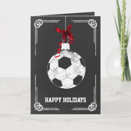 Weihnachtskarten für den Chalkboard-Fußballspieler Feiertagskarte