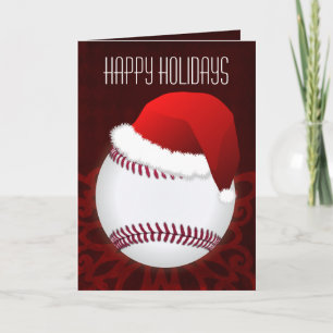 Weihnachtskarten für einen Baseballspieler Feiertagskarte