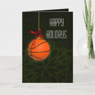 Weihnachtskarten für einen Basketballspieler Feiertagskarte