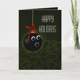 Weihnachtskarten für einen Bowler Feiertagskarte