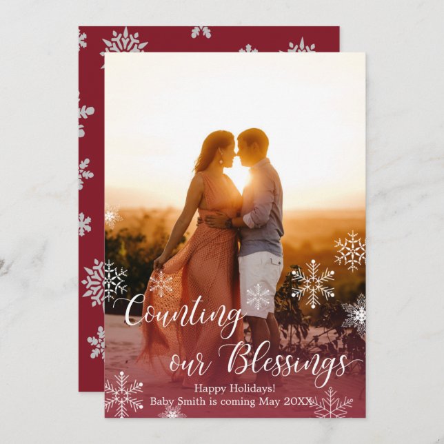 Weihnachtskarten für Fotos Einladung (Vorne/Hinten)