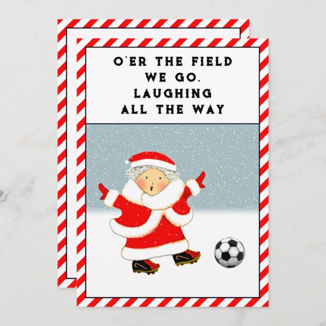 Weihnachtskarten für Fußball Feiertagskarte (Vorne/Hinten)