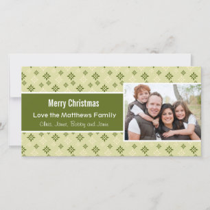 Weihnachtskarten für grüne und weiße Schneeflocken Feiertagskarte