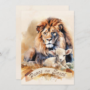 Weihnachtskarten für Löwen und Lamm Feiertagskarte