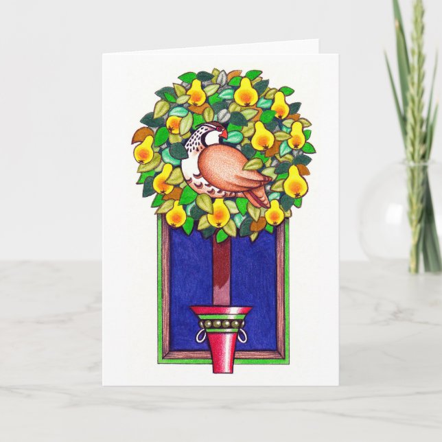 Weihnachtskarten für Partridge und Birnen Feiertagskarte (Vorderseite)