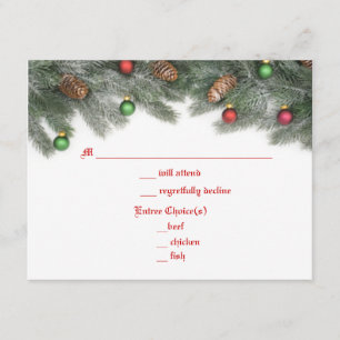 Weihnachtskarten für Pine Ornament RSVP Karte