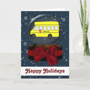 Weihnachtskarten für Schulbus Feiertagskarte