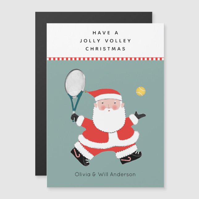Weihnachtskarten für Tennis Magnetkarte (Vorne/Hinten)