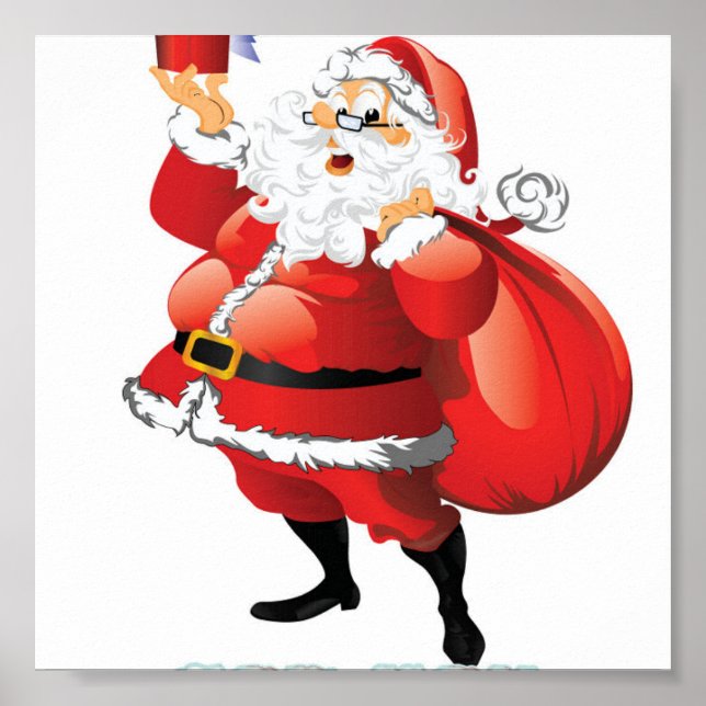 Weihnachtskarten Geschenke Aufkleber Geschirr Kaff Poster (Vorne)