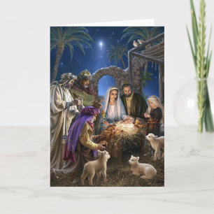 Weihnachtskarten Krippe 4 Feiertagskarte