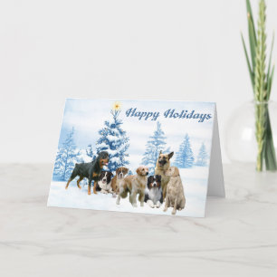 Weihnachtskarten-Mehrfachdosenrassen Feiertagskarte