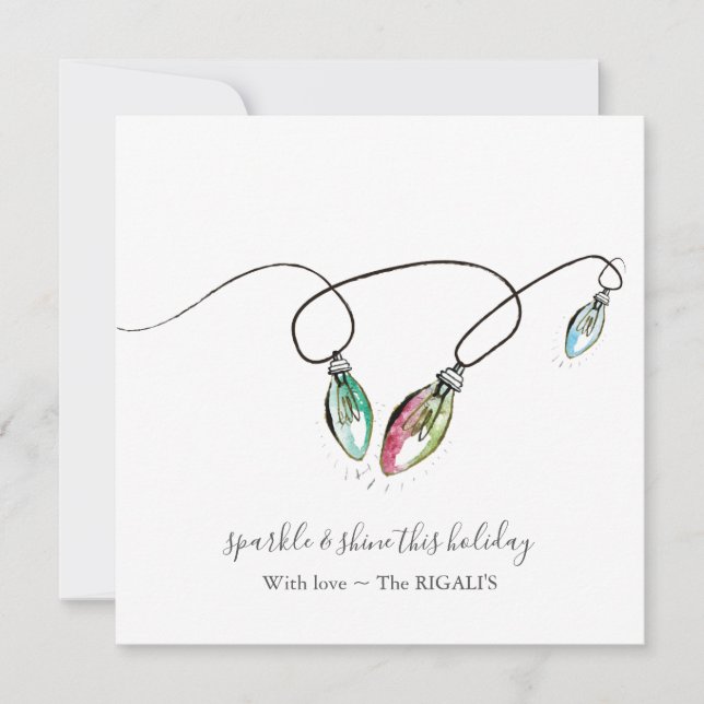 Weihnachtskarten mit moderner Leuchtenreihe Mitteilungskarte (Vorderseite)