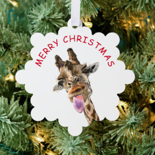 Weihnachtskarten mit spielerischer Giraffe Ornament Karte