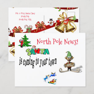 Weihnachtskarten Nordpol Santa Elf Postkarte