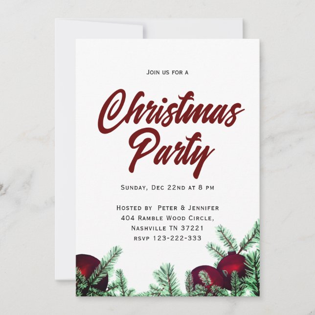 Weihnachtskarten Party Einladung (Vorderseite)