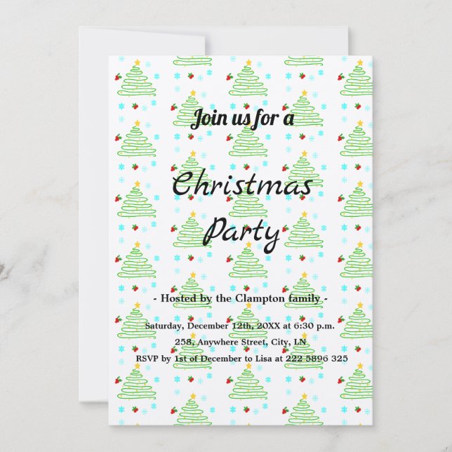 Weihnachtskarten-Party Einladung (Vorderseite)