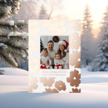 Weihnachtskarten-Template-Fotos - Moderne Blumenmu