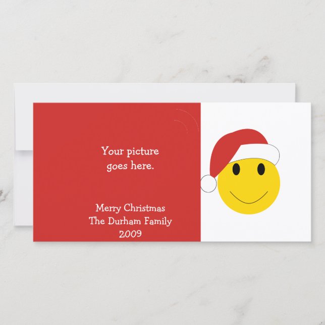 Weihnachtskarten und Geschenke. Feiertagskarte (Vorderseite)