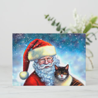 Weihnachtskarten und Katzen-Flachbildschirm Mitteilungskarte