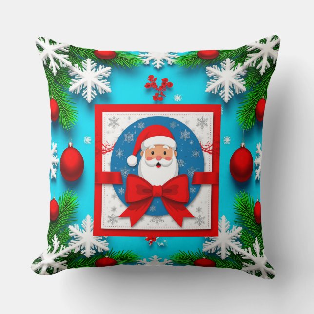 Weihnachtskartendesign mit Weihnachtsmann Kissen (Vorderseite)