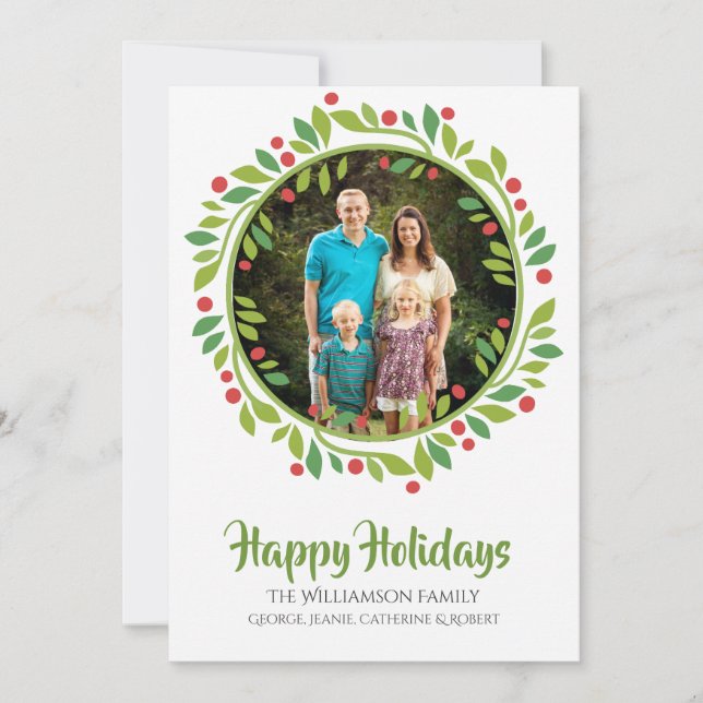 Weihnachtskartentafel Red Berry Feiertagskarte (Vorderseite)