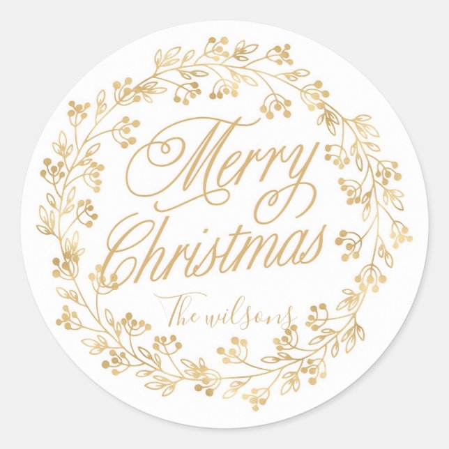 Weihnachtskartentafel Runder Aufkleber (Vorderseite)