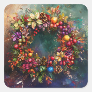 Weihnachtskartentkleber Quadratischer Aufkleber