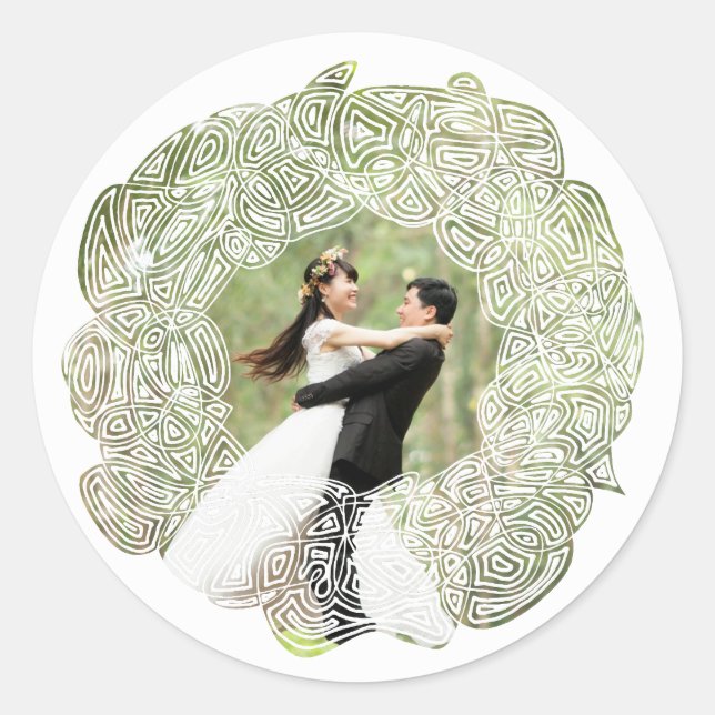 Weihnachtskartentkleber Runder Aufkleber (Vorderseite)