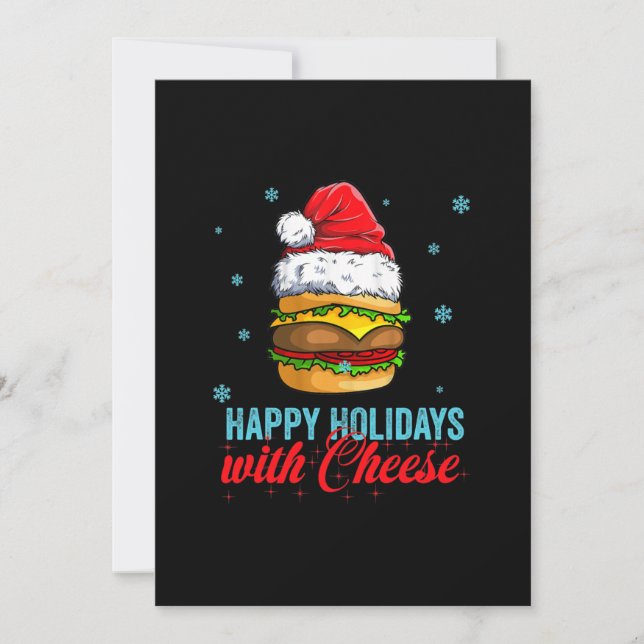 Weihnachtskäseburger Happy Holidays mit Käse Feiertagskarte (Vorderseite)
