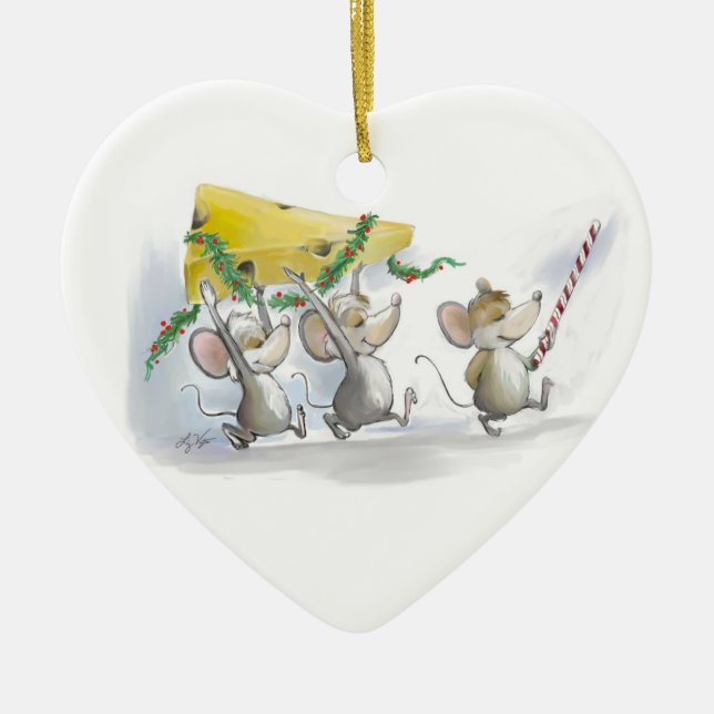 Weihnachtskäsemaschine Keramik Ornament (Vorne)