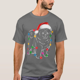 Weihnachtskasse Dog XMAS Lights Weihnachtsmannmütz T-Shirt