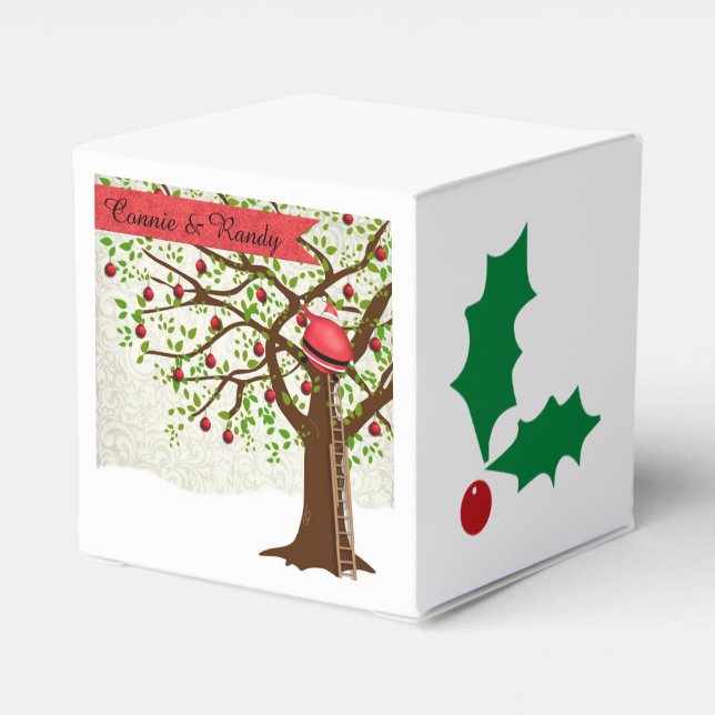 Weihnachtskasten Gastgeschenk Hochzeit Braut Groom Geschenkschachtel (Rückseite)