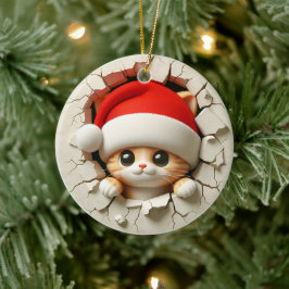 Weihnachtskat 3D-Effekt NICHT richtig 3D Keramik Ornament