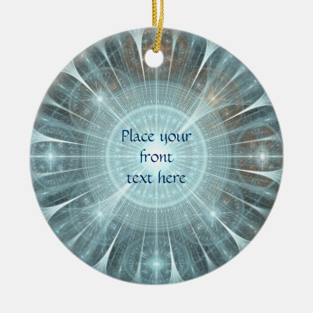 Weihnachtskathedralfenster Keramik Ornament (Vorne)