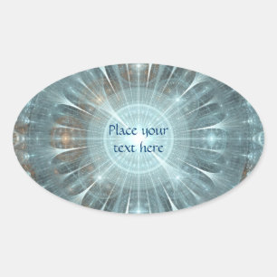 Weihnachtskathedralfenster Ovaler Aufkleber