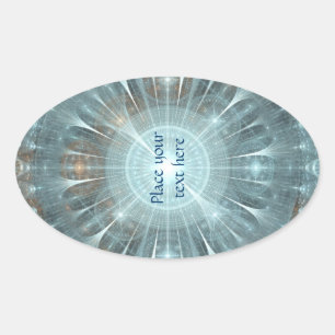 Weihnachtskathedralfenster Ovaler Aufkleber