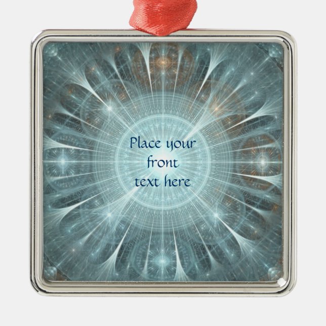 Weihnachtskathedralfenster Silbernes Ornament (Vorne)
