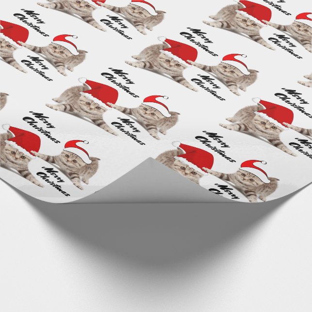 Weihnachtskätzchen Geschenkpapier (Ecke)