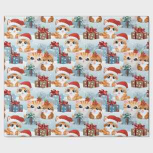 Weihnachtskätzchen Geschenkpapier