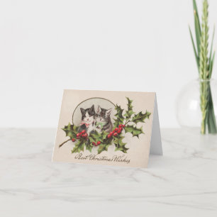 WeihnachtsKätzchen-Gruß-Karte Feiertagskarte
