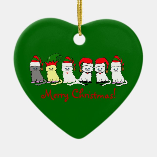 WeihnachtsKätzchen in einer Keramikornament (Vorne)
