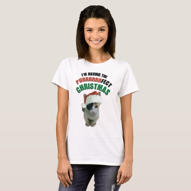 Weihnachtskätzchen T - Shirt (Vorne ganz)
