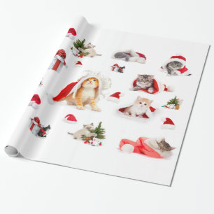 Weihnachtskätzchen-Umschlagpapier Geschenkpapier