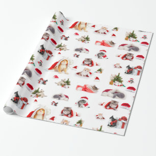 Weihnachtskätzchen-Umschlagpapier Geschenkpapier