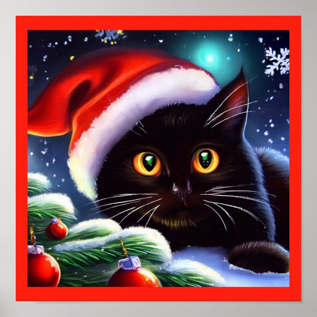 Weihnachtskatze 1 poster (Vorne)