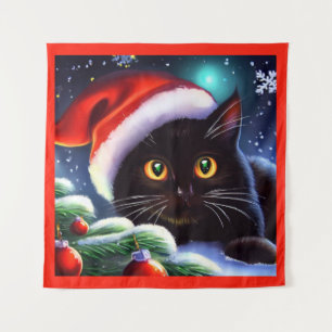 Weihnachtskatze 1 wandteppich